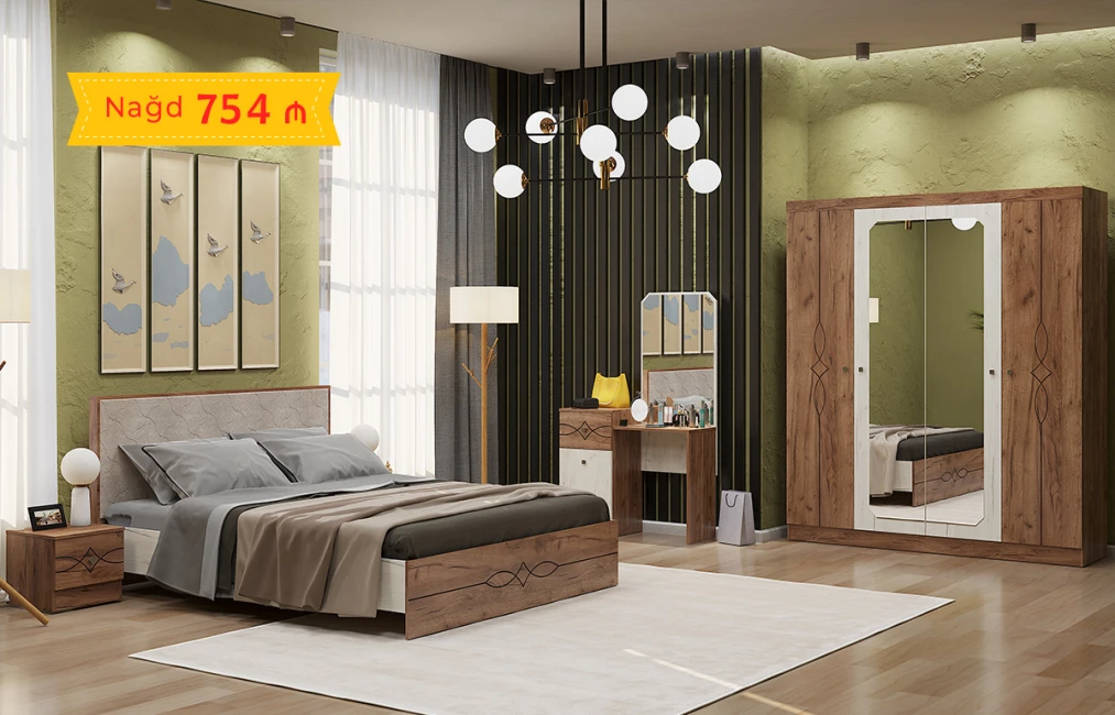 Cпальный набор Fırat (с 3-дверным шкафом)-1